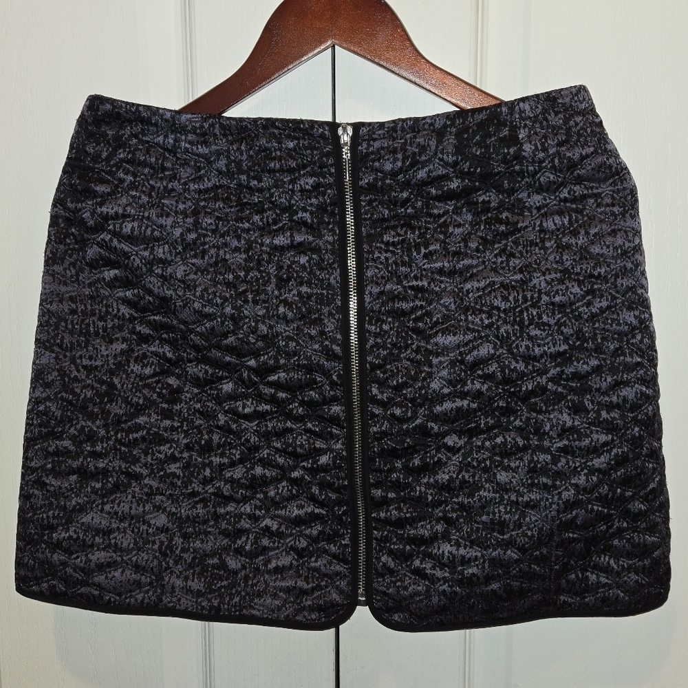 Rebecca Taylor Quilted Metallic Mini Skirt | Size 6 #N9 - Picture 1 of 5